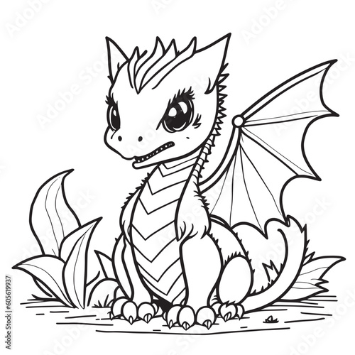 Dragon coloring page for kids