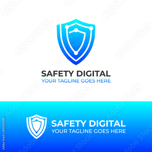 Free Download Technology Security Logo Graphic Vector Design. Shield Logo - GFXLoad