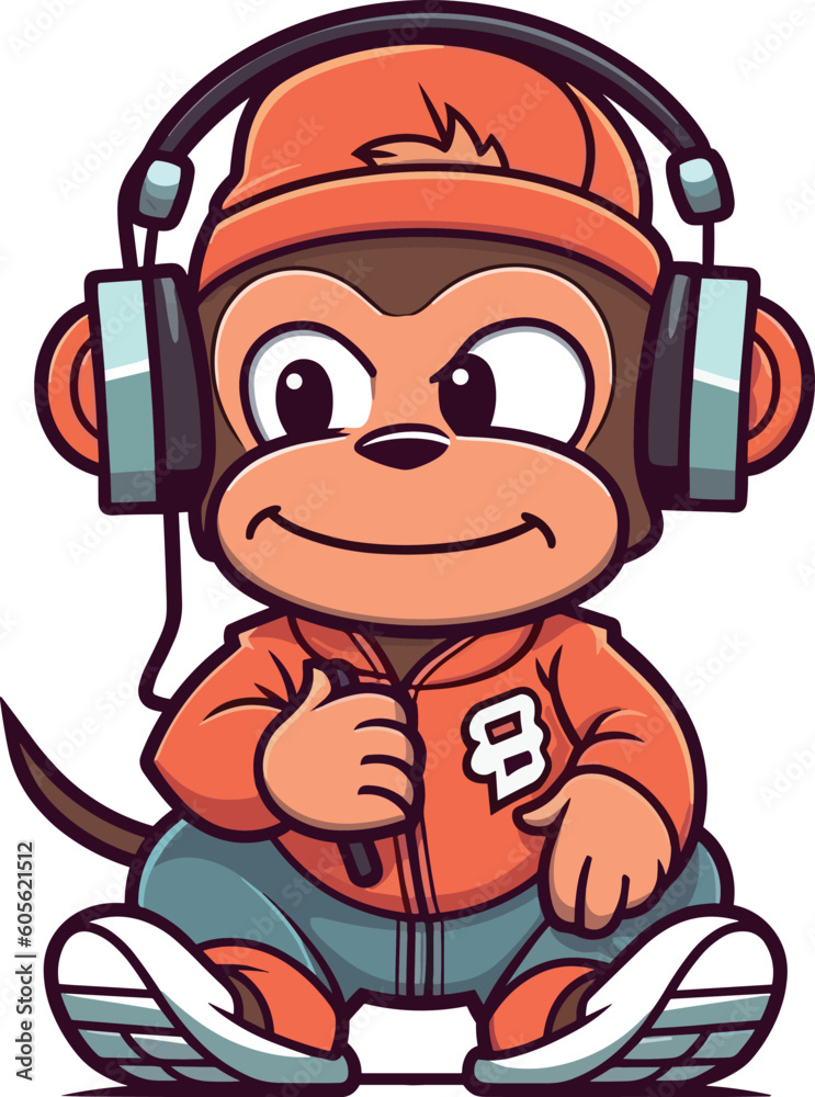Hip hop monkey image cartoon illustration Hip hop monkey image cartoon illustration