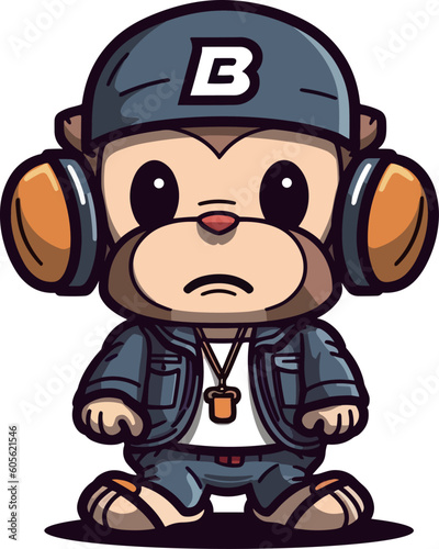 Photography Hip hop monkey image cartoon illustration