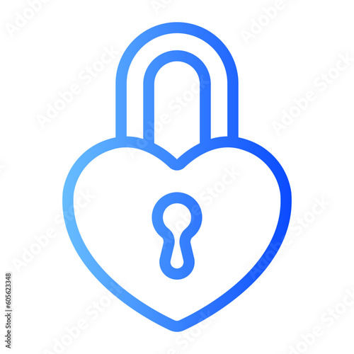 heart lock gradient icon