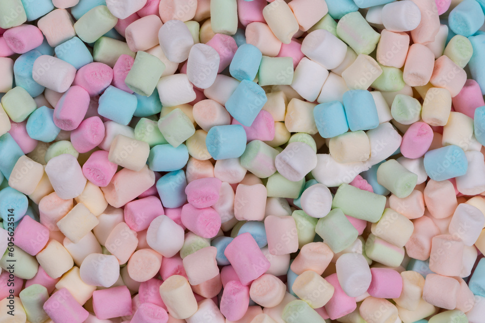 Colorful marshmallows as background