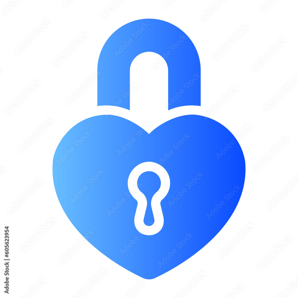 heart lock gradient icon heart lock gradient icon
