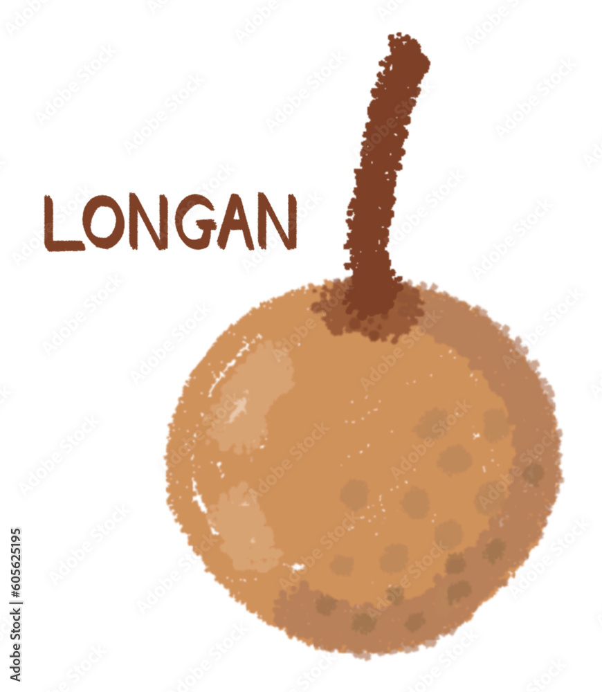 painting line art color cute fruit thailand longan painting line art color cute fruit thailand longan