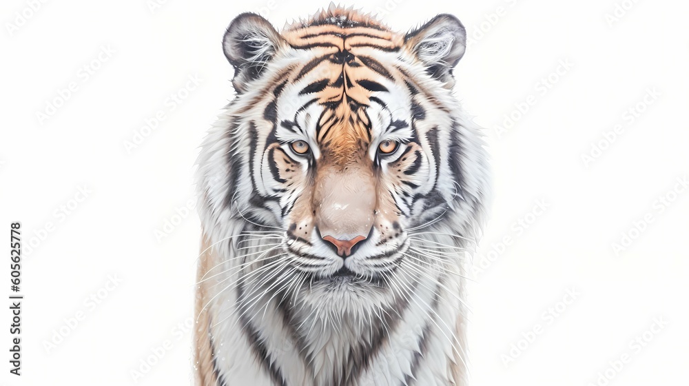 Colorful tiger illustration. Generative AI