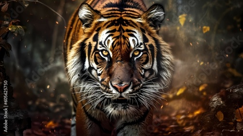 Colorful tiger illustration. Generative AI