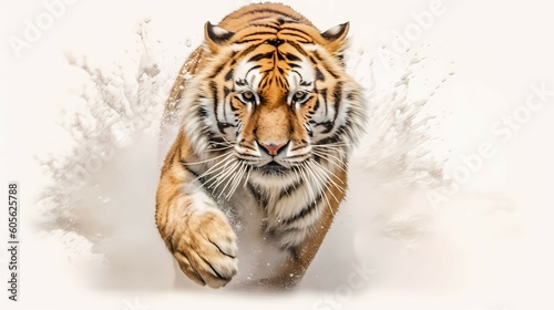 Colorful tiger illustration. Generative AI