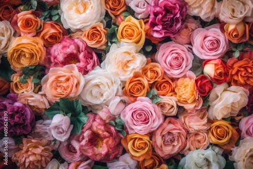 wedding flower backdrop, colorful, fresh rose, bunch of flower