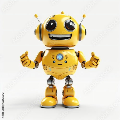 A robot cartoon mascot with smiley face Generative AI 