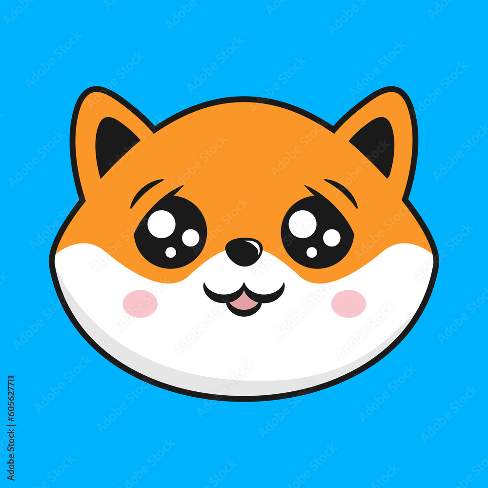 Shiba Inu Dog Worried Sad Face Head Kawaii Sticker Shiba Inu Dog Worried Sad Face Head Kawaii Sticker