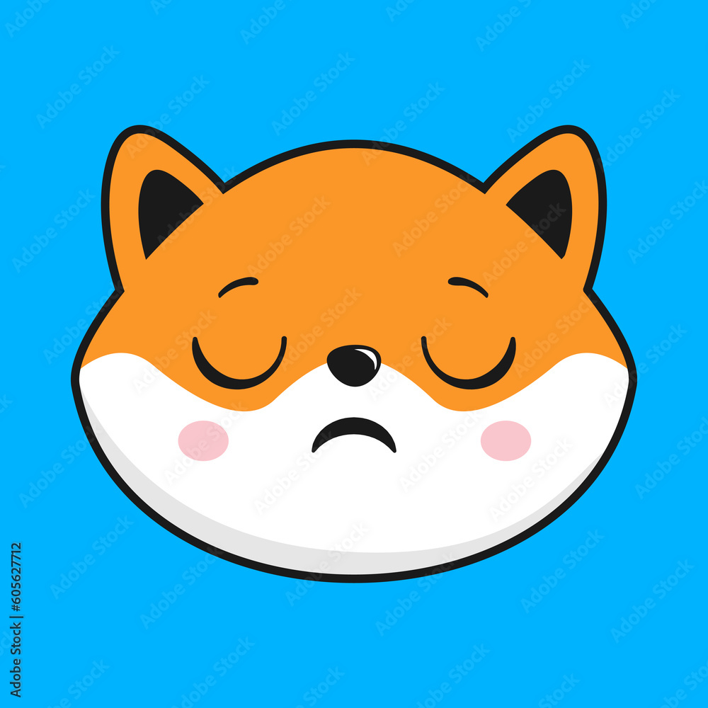 Shiba Inu Dog Relieved Face Head Kawaii Sticker Shiba Inu Dog Relieved Face Head Kawaii Sticker