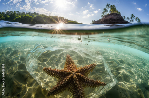 starfish on the beach in hawaii, generative AI