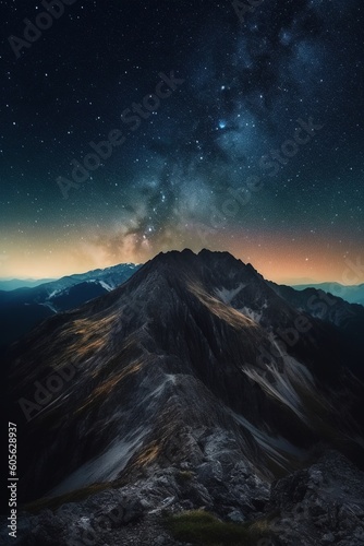 Night sky in mountains