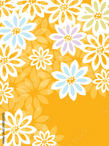 Wallpaper Mural flower cute pattern vector with orange background for paper gift Torontodigital.ca