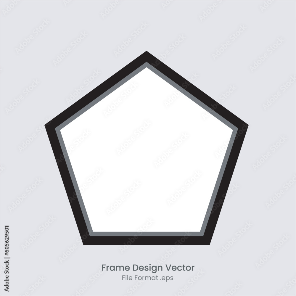 black pentagon frame vector file format eps Stock Vector | Adobe Stock