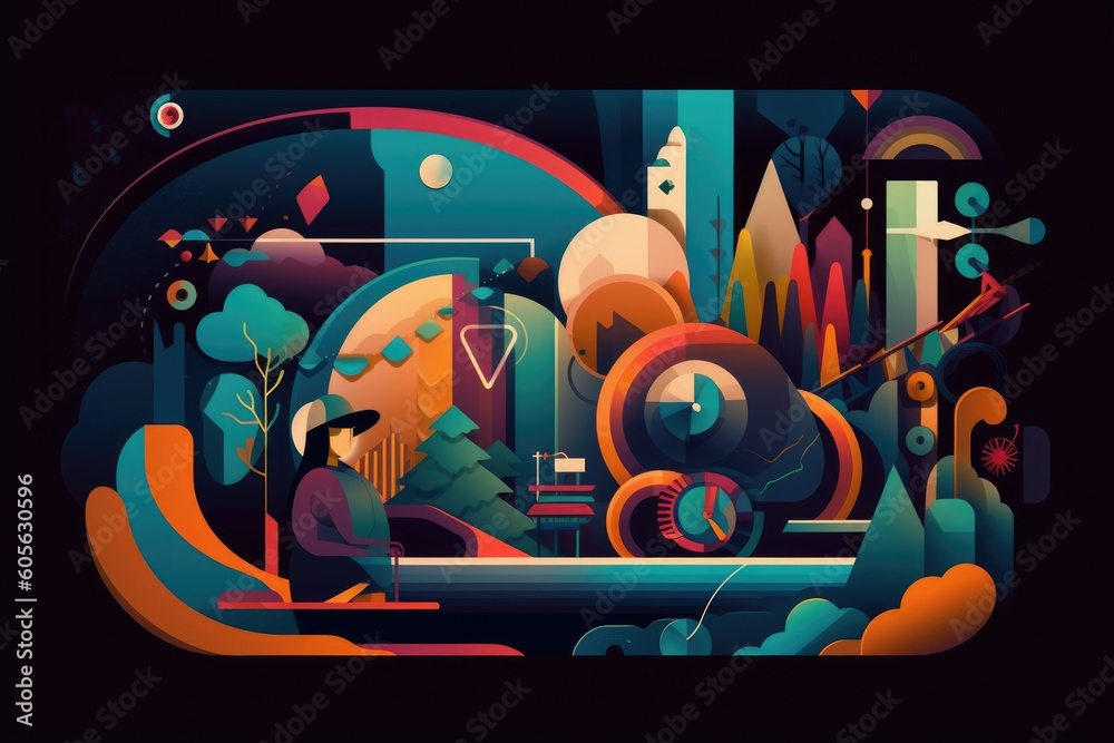 Φωτογραφία animated album cover, illustrating how the artist's music takes you on a journey
