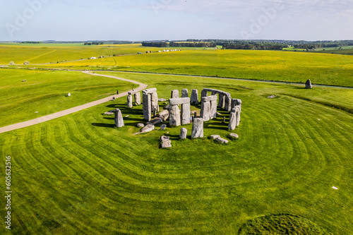 Aerial shot of Stonehenge, Wiltshire. UK photo