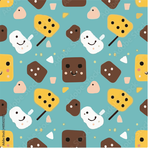 cute simple rocky road pattern, cartoon, minimal, decorate blankets, carpets, for kids, theme print design
