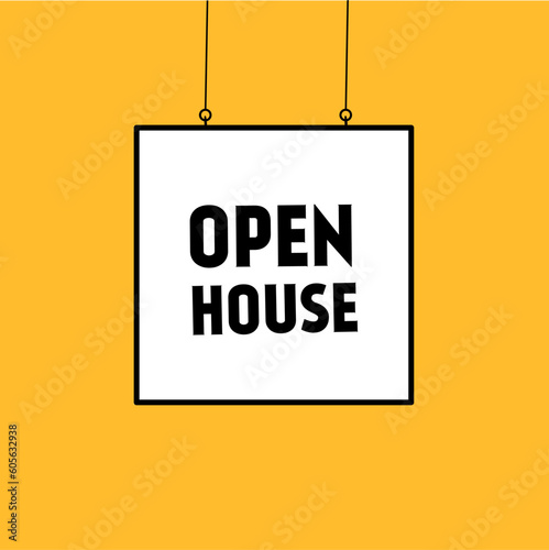 Open house banner template. hanging poster design. Vector for advertising.