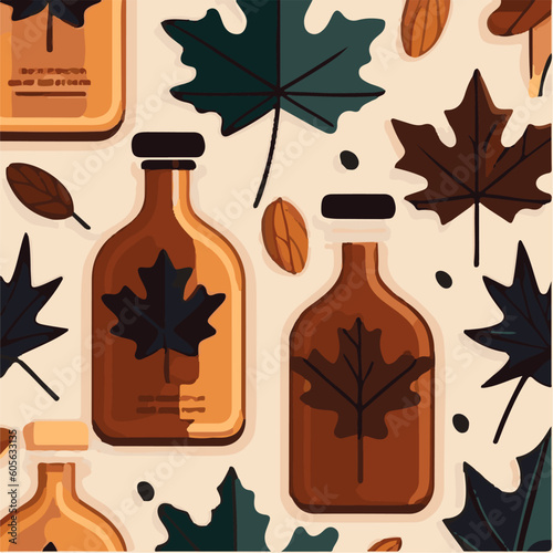 cute simple maple syrup pattern, cartoon, minimal, decorate blankets, carpets, for kids, theme print design 