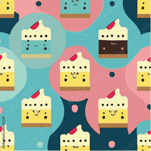 cute simple wacky cake pattern, cartoon, minimal, decorate blankets, carpets, for kids, theme print design

