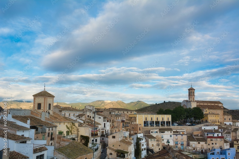 View to the rural town of Cehegin, Murcia, Spain
