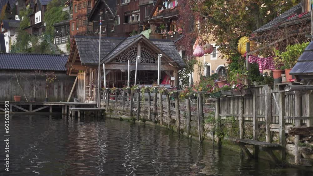 view of beautiful austrian mountains village Hallstatt view of beautiful austrian mountains village Hallstatt