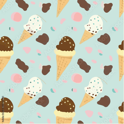 cute simple ice cream cake pattern, cartoon, minimal, decorate blankets, carpets, for kids, theme print design

