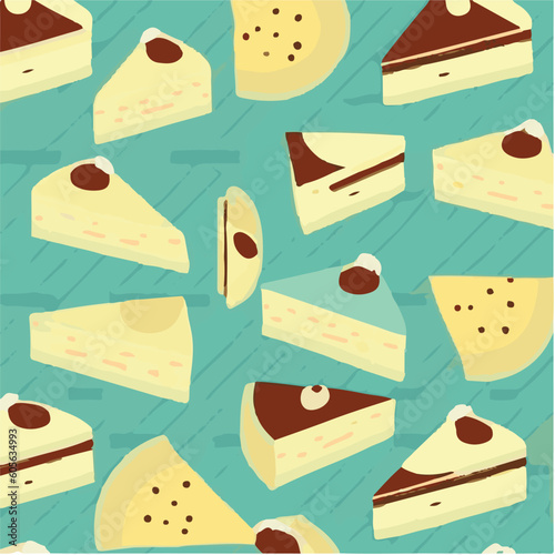 cute simple cheesecake pattern, cartoon, minimal, decorate blankets, carpets, for kids, theme print design
