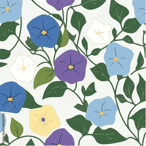 cute simple morning glory pattern, cartoon, minimal, decorate blankets, carpets, for kids, theme print design
