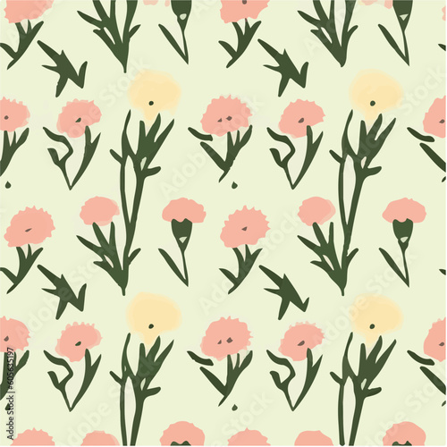 cute simple dianthus pattern, cartoon, minimal, decorate blankets, carpets, for kids, theme print design
