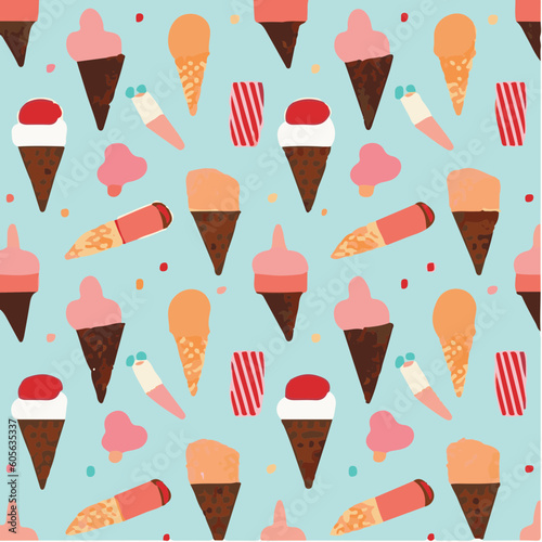 cute simple gelato pattern, cartoon, minimal, decorate blankets, carpets, for kids, theme print design
