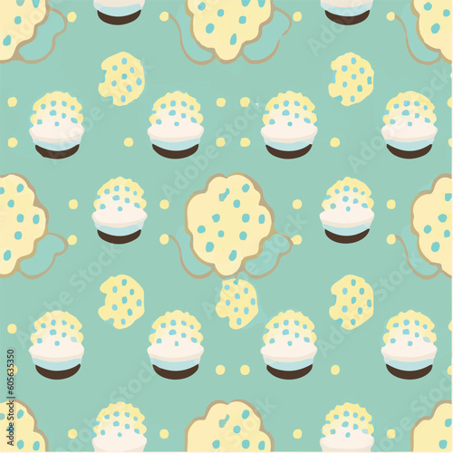 cute simple cream puff pattern, cartoon, minimal, decorate blankets, carpets, for kids, theme print design
