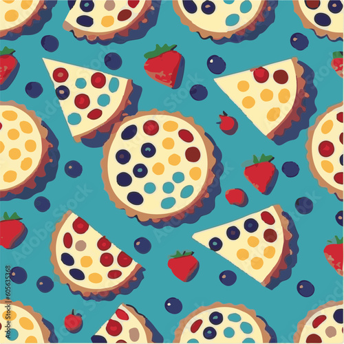 cute simple fruit tart pattern, cartoon, minimal, decorate blankets, carpets, for kids, theme print design 