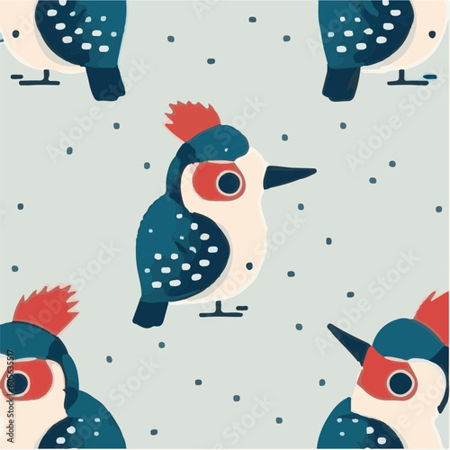 cute simple woodpecker pattern, cartoon, minimal, decorate blankets, carpets, for kids, theme print design
