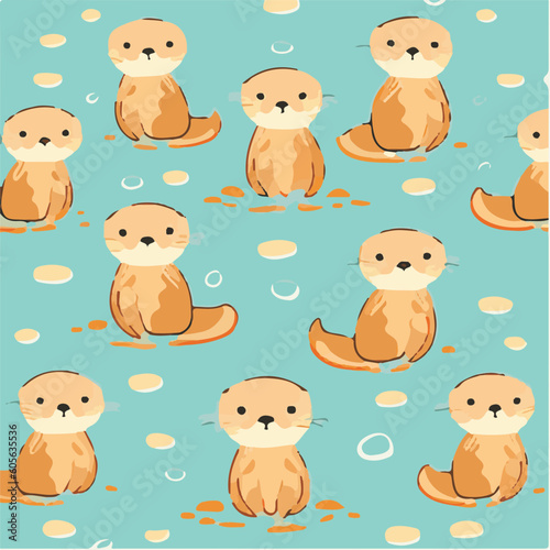 cute simple otter pattern, cartoon, minimal, decorate blankets, carpets, for kids, theme print design
