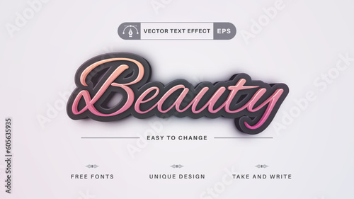Beauty - Editable Text Effect, Font Style