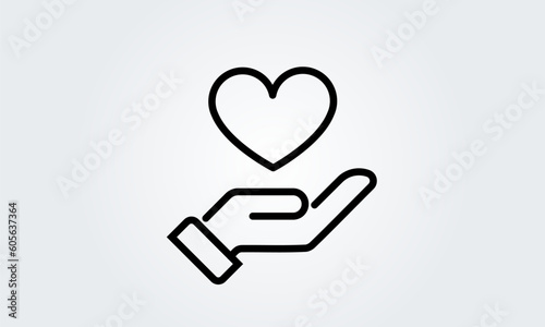 Love Heart, hand shape Symbol web Icon Vector illustration