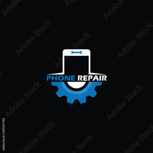 Phone repair logo abstract flat