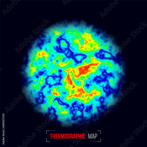 Heat map. Abstract infrared thermographic background. Vector illustration.