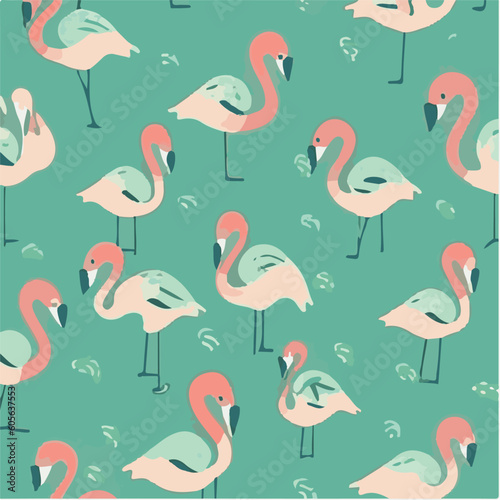 cute simple flamingo pattern  cartoon  minimal  decorate blankets  carpets  for kids  theme print design 
