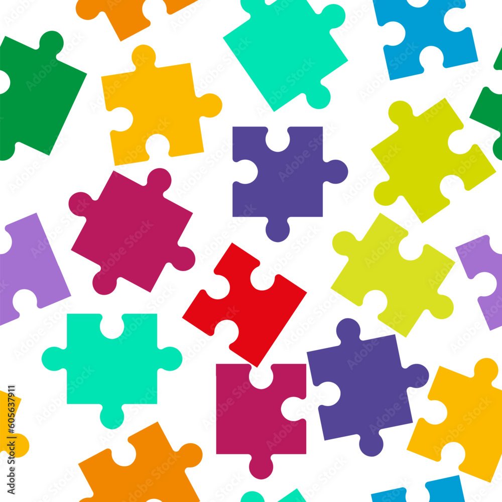 Seamless pattern of puzzle pieces for texture, textiles and simple backgrounds. Seamless pattern of puzzle pieces for texture, textiles and simple backgrounds.