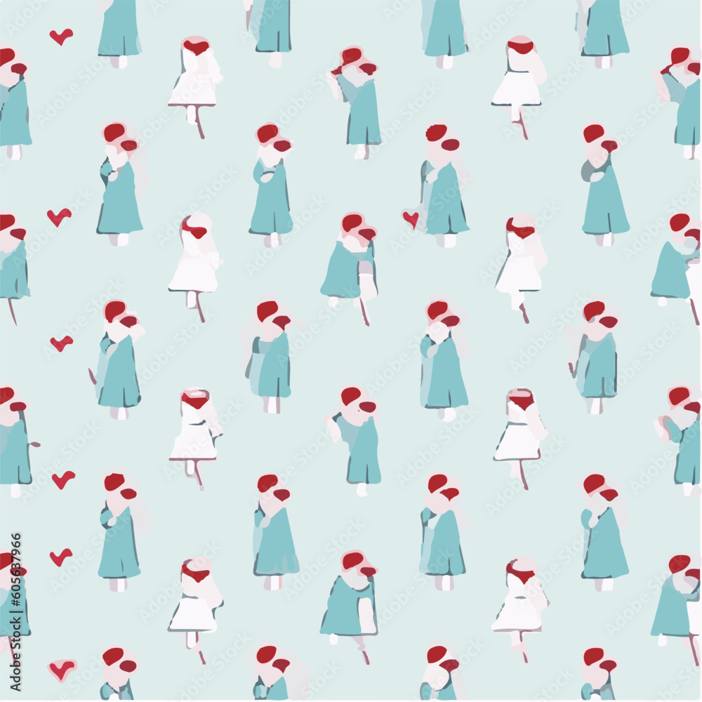 cute simple national nurses day pattern, cartoon, minimal, decorate blankets, carpets, for kids, theme print design
