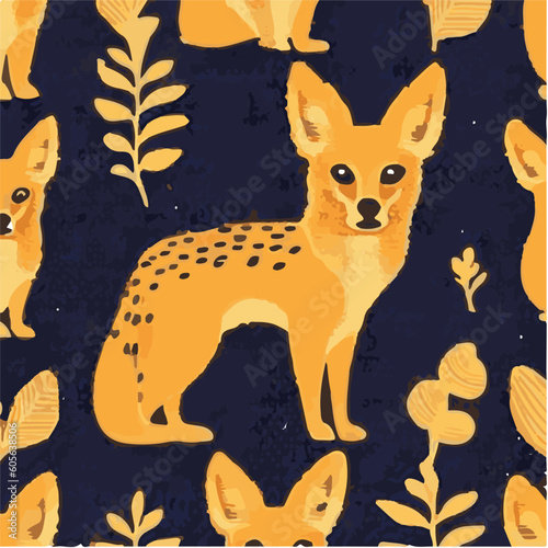 cute simple jackal pattern, cartoon, minimal, decorate blankets, carpets, for kids, theme print design
