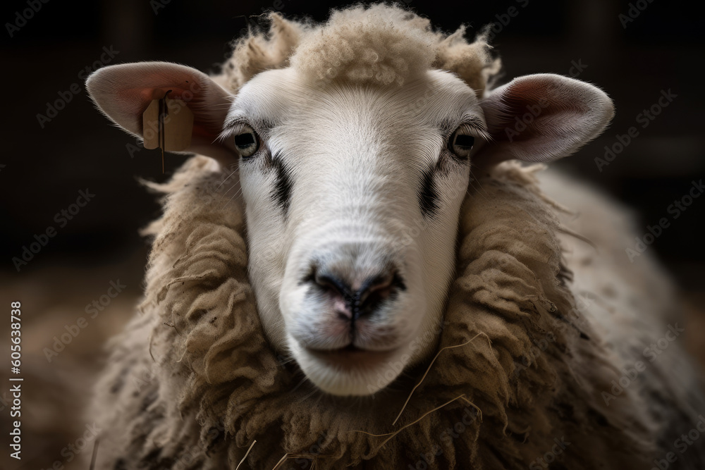 Portrait of sheep, Generative ai