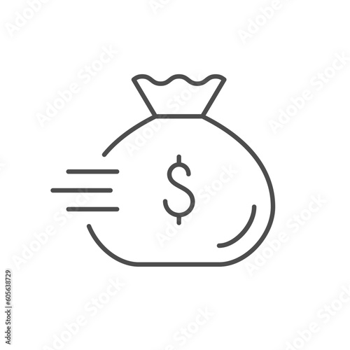 Sending money line outline icon