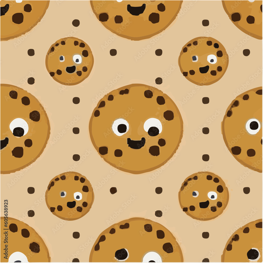 cute simple national chocolate chip cookie day pattern, cartoon, minimal, decorate blankets, carpets, for kids, theme print design
