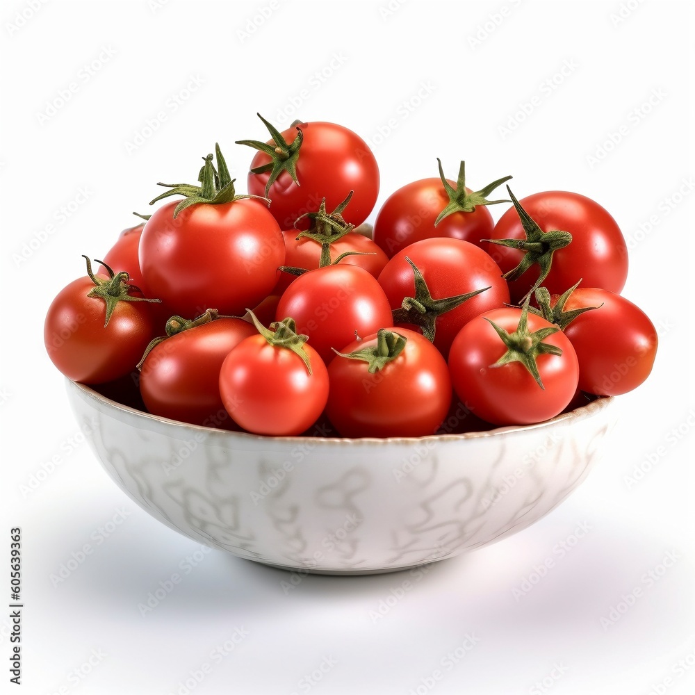 Bowl of tomatoes white background Bowl of tomatoes white background
