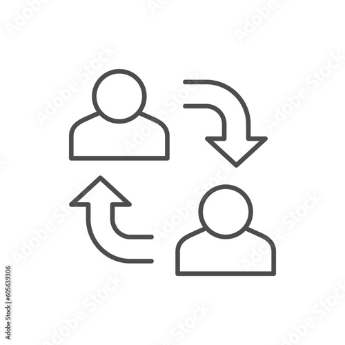 Person replacement line outline icon