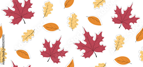 Seamless pattern with autumn leaves